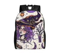 kkvhhyuo Zaino da scuola con stampa orchidee, leggero, per libri, laptop, per uomini e donne, borsa da viaggio per scuola, lavoro., Magic Witch Witchcraft Bohemian Disegno, One Size, Zainetto