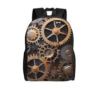 kkvhhyuo Zaino per la scuola con foglie tropicali con stampa di uccelli, leggero, con scomparto per laptop, per uomini e donne, borsa da viaggio per scuola, lavoro, Ingranaggi meccanici Steampunk, One