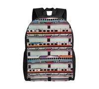 kkvhhyuo Zaino per la scuola con stampa moderna a pois rosa, grigio, bianco, leggero, per libri, laptop, per uomini e donne, borsa da viaggio per scuola, lavoro., Treno Monorotaia, One Size, Zainetto