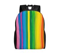 kkvhhyuo Zaino per la scuola con stampa retrò di sirena, leggero, per libri, computer portatile, per uomini e donne, borsa da viaggio per scuola, lavoro e viaggio., Rainbow Color Stripe, One Size