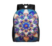 kkvhhyuo Zaino per la scuola con stampa retrò di sirena, leggero, per libri, computer portatile, per uomini e donne, borsa da viaggio per scuola, lavoro e viaggio., Mandala rettangolare, One Size