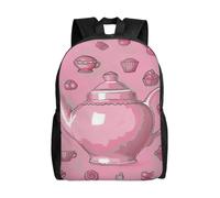 kkvhhyuo Zaino scolastico con stampa matematica leggera per libri e computer portatile, per uomini e donne, borsa da viaggio per scuola, lavoro., Teiera rosa., One Size, Zainetto