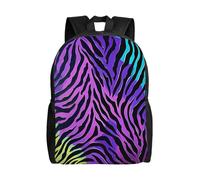 kkvhhyuo Zaino scolastico con stampa matematica leggera per libri e computer portatile, per uomini e donne, borsa da viaggio per scuola, lavoro., Viola Blu Verde Camouflage Zebra Stripes, One Size