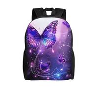 kkvhhyuo Zaino scolastico con stampa matematica leggera per libri e computer portatile, per uomini e donne, borsa da viaggio per scuola, lavoro., Farfalle viola., One Size, Zainetto