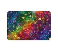 kkvhhyuo Zerbino colorato con stelle arcobaleno, 40 x 60 cm, lavabile in lavatrice, tappetino per ingresso per cani, super assorbente, per porta d'ingresso, porta posteriore