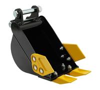 KKVUIIFF Cucchiaio da escavatore per mini escavatore, in metallo, per mini escavatori da 0,8 a 1,8 tonnellate, per scavi a terra, paesaggi (nero, 20 cm)