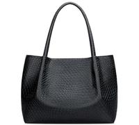 KKXIU Borsa tote da donna in pelle vegana borsa a tracolla alla moda morbida borsa da viaggio, nero