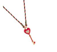 Klaisy Allegro collana con ciondolo a goccia a quattro foglie con dettagli a goccia vibranti gioielli catena regolabile gioielli per lei delicata collana a cuore e trifogli dichiarazione, Misura unica