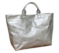 Klaisy Borsa alla moda ed elegante borsa della spesa con interni spaziosi pratici borse con manico superiore borse casual per le donne sacchetto di carta kraft, Argento, One Size