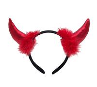 Klaisy Cerchietto per capelli con corna da diavolo, per cosplay, Halloween, feste, accessori per capelli, per bambini e adulti, corna da diavolo, fascia per trucco per lavare il viso