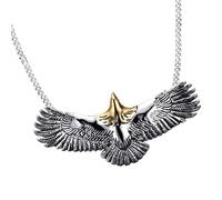 Klaisy Collana con ciondolo a forma di ala di falco, in acciaio al titanio, stile gotico, accessorio alla moda, idea regalo per lui, collana con ciondolo a forma di falco