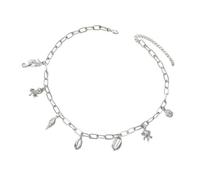 Klaisy Collana con ciondolo a forma di conchiglia, regolabile, gioielli da spiaggia, alla moda, impilabile, per le donne, per le vacanze, per feste in spiaggia, Misura unica, come descritto, come