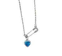 Klaisy Collana con ciondolo a forma di cuore esagerato, con struttura in lega, alla moda e alla moda, adatta per donne con ciondolo a forma di cuore colorato, C, come descritto, come descritto