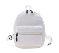 Klaisy Donne Tinta unita Zaino Scuola Studente Zaini Da Viaggio Shopping Femminile All-matching Nylon Zainetto Donne Tinta unita Femminile Casual Ragazze Nylon Zaino Per tutti i giorni, bianco