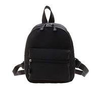 Klaisy Donne Tinta unita Zaino Scuola Studente Zaini Da Viaggio Shopping Femminile All-matching Nylon Zainetto Donne Tinta unita Femminile Casual Ragazze Nylon Zaino Per tutti i giorni, Nero