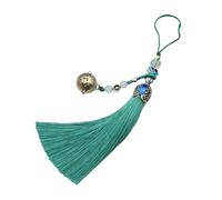 Klaisy Elegante ciondolo tradizionale a forma di campane con nappe morbide, portachiavi da appendere, accessorio unico alla moda da donna, Verde chiaro, Taglia unica