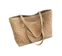 Klaisy Pratica borsa a tracolla in peluche per il trasporto essenziale in un colore solido borse sotto le ascelle borsa per la città alla moda donna borsa a tracolla alla moda, cachi, One Size