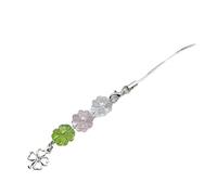 Klaisy Quattro trifogli/tulipani perline cellulare cinturino acrilico perline porta telefono elegante anello ornamento per uso quotidiano portachiavi accessorio