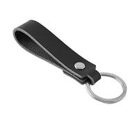 Klaisy Retro Unisex Cuoio Genuino Per Squisita Auto Portachiavi POB Per Titolare Personalizzato Lanyard, Nero , Taglia unica