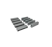 KLAMA 10 maniglie per mobili in plastica, distanza tra i fori 32 mm, colore argento