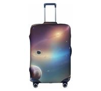 KLAMN Copertura per bagagli con stampa dello spazio esterno, copertura elastica per bagagli da viaggio, protezione per valigie da 46-81 cm, bianco, L