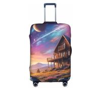 KLAMN Copertura per bagagli con stampa dello spazio esterno, copertura elastica per valigie da viaggio, 18-32 pollici bagagli, bianco, L