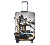 KLAMN Copertura per bagagli con stampa di Old Tower Bridge, copertura elastica per valigie da viaggio, 45,7-81,7 cm, bianco, S