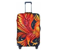 KLAMN Copertura per bagagli con stampa fenice arancione rossa, copertura elastica per valigie da viaggio, 45-81 cm, bianco, M