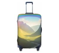 KLAMN Mountain Valley - Copertura per bagagli con stampa arcobaleno, copertura elastica per valigie, 45-81 cm, bianco, M