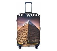 KLAMN Wonders of the World, copertura elastica per valigia, da viaggio, con stampa, 45-81 cm, bianco, L