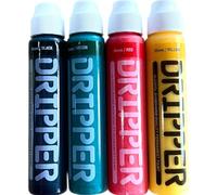 KLAMOTTEN STORE Set di pennarelli a goccia, per graffiti, 4 pezzi, rosso, nero, verde, giallo, 10 mm, colori intensi, alta qualità, Soultip, Squeezer, Mobmarker