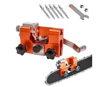 Klampero Kettenschärfer,profisaw Das Original Universal Kettenschärfer,tragbar Kettensäge Schärfgerät Set Präziser Universal,Tragbarer Handkurbel-Schärfer Mit 5 Schärfköpfen(A)