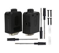 Klanata 2 Pezzi DB9 Adattatore Connettore Maschio da Seriale a Terminale a Vite a 9 Pin - Scheda Breakout D Sub DB9 Maschio con Custodia Nera e Supporto PCB Base in Rame per Controllo