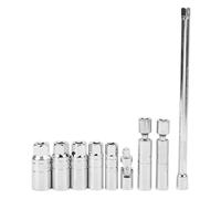 Klanata 9 Pezzi Set di Bussole per Candele Magnetiche a Parete Sottile 3/8 di Pollice Set di Bussole per Candele con Sostituzione del Giunto Universale per