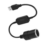 Klanata Adattatore per accendisigari, da presa USB a presa accendisigari da 12 V per auto, convertitore femmina per registratore di guida, cane elettronico, caricabatterie da auto