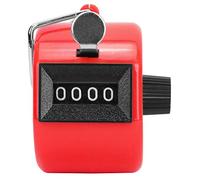 Klanata Berm Contatore Manuale Blu a 4 cifre Strumento di conteggio Manuale con Custodia in Metallo Manopola di ripristino in plastica e Gancio per statistiche Flusso di Traffico e (Rossa)