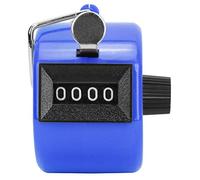 Klanata Berm Contatore Manuale Blu a 4 cifre Strumento di conteggio Manuale con Custodia in Metallo Manopola di ripristino in plastica e Gancio per statistiche Flusso di Traffico e (Blu)