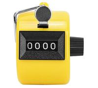 Klanata Berm Contatore Manuale Blu a 4 cifre Strumento di conteggio Manuale con Custodia in Metallo Manopola di ripristino in plastica e Gancio per statistiche Flusso di Traffico e (Gialla)