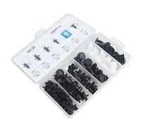 Klanata Kit di fissaggio per rivetti con perno di fermo in plastica, 100 pezzi assortiti per carrozzeria auto, per auto e veicoli - Clip per modanatura finiture, viti di espansione per