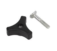 Klanata Kit di Sostituzione della Maniglia Triangolare del Tosaerba in plastica Nera e Kit di Sostituzione dei bulloni a Vite in Metallo, Dado di Fissaggio Universale Triangolare e