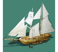 Klanata Kit modello di barca a vela in legno fai-da-te - Set di assemblaggio di navi in scala per uso educativo ed esposizione decorativa - Nave autoassemblata per l'apprendimento