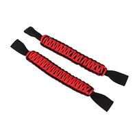 Klanata Maniglie universali per roll bar e poggiatesta - Impugnature antiscivolo da 29,5 cm per auto, SUV, camion, ATV, UTV, Installazione semplice, materiale in nylon Oxford (Nero Rosso)