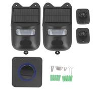 KLAnata MOVIRE SENSORE PORTA CHIME 129DB Kit di campanello per esterni con 12 luci a LED, allarme del sensore di movimento solare, luce stroboscopica, USB, angolo di 120 ° per la
