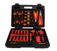 Klanata Set di 26 prese isolate e punte a cricchetto 1000 V - Kit di strumenti di azionamento 3/8 pollici per la manutenzione del motore del veicolo, dell'impianto elettrico e