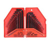 Klanata Set di chiavi esagonali da 30 pezzi - Kit combinato in acciaio ad alta resistenza da 45 pollici e metri - Raccolta di chiavi esagonali a braccio lungo e corto per l'assemblaggio