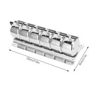 Klanata Stainless Steel Mechanical Tally Counter - 6 Unit Conjoined Manual Clicker with 4 Digit Display - Hand Press Manual Reset for Factory Statistics Terminal Goods And Airport Counting