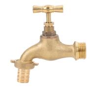 Klanata Valvola dell'Acqua in Ottone - Ingresso Filettatura Maschio da G 1/2" DN15 a Adattatore per Tubo Flessibile con Diametro Esterno G 3/8" - Valvola per Rubinetto in Ottone per