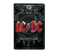 KlangundKleid.de AC/DC I Black Ice I Targa in Latta I Insegna in Metallo I 3D I retrò I 20x30 cm