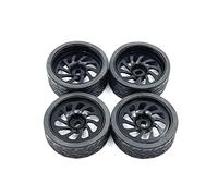 KLAPR Aggiornamento in metallo, due larghi e due stretti, diametro esterno 26,5 mm, ruota da corsa, per auto 1/28 RC parti auto (nero)