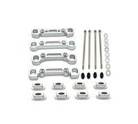 KLAPR Per 104001 104002 104072 RC accessori auto metallo aggiornamento anteriore e posteriore braccio oscillante parti di fissaggio (argento)